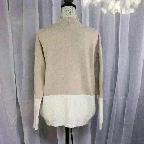 KNIT TURTLENECK SWEATER-BEIGE LADIES - SIZE L - Picture 10 of 14